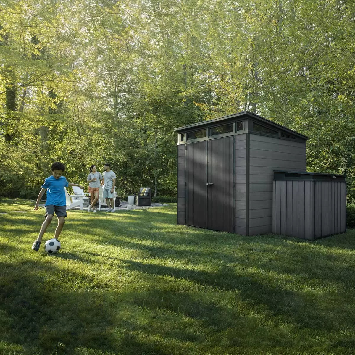 Keter Cortina Caseta de Jardín de Resina Gris