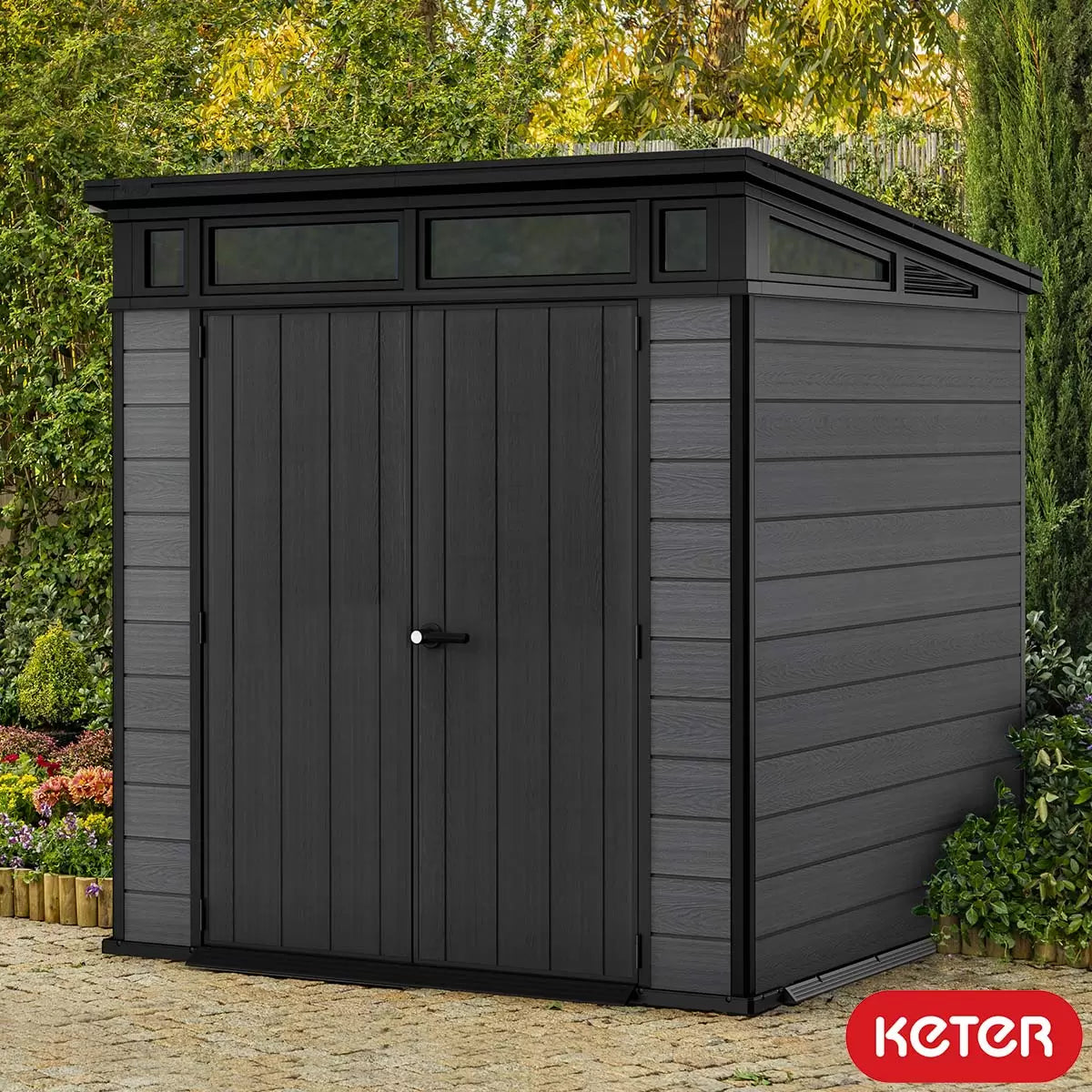 Keter Cortina Caseta de Jardín de Resina Gris