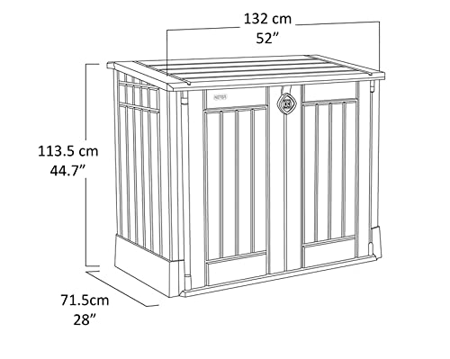 Keter Store-It-Out Midi Caseta de Almacenamiento 130x74x110 cm Beige/Marrón