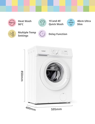 COMFEE' Lavadora de Carga Frontal 6 kg 15 Programas Blanco