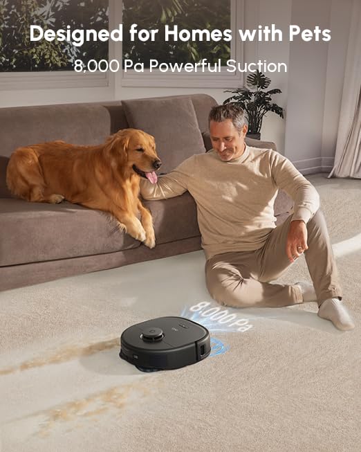 eufy X10 Pro Omni Robot Aspirador y Fregona 8000Pa Estación Todo en Uno Negro