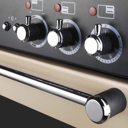 Rangemaster Cocina de Doble Combustible 90 cm Placa de Gas Hornos Eléctricos Negro