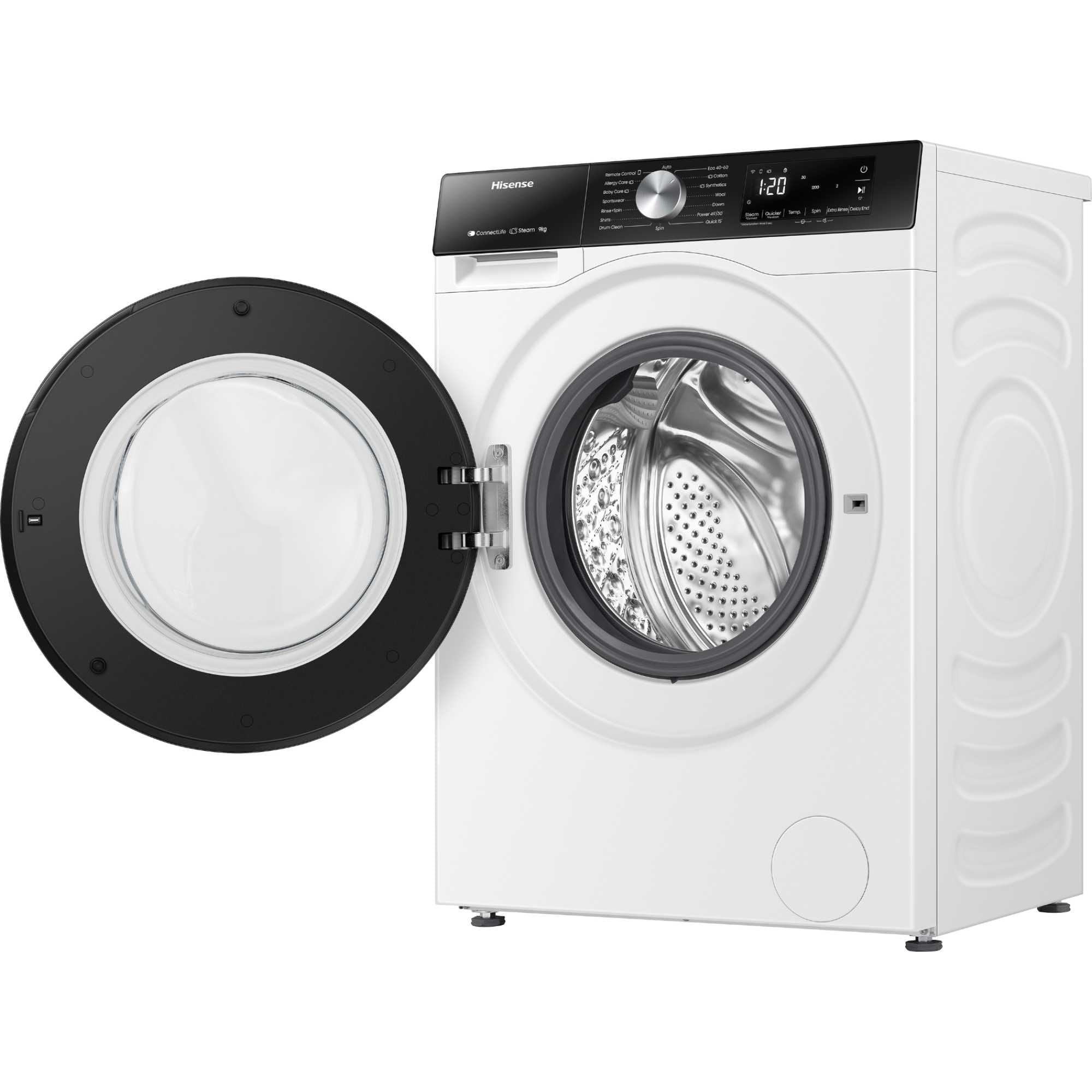 Lavadora de Carga Frontal 9 kg 1400 rpm WiFi Vapor Blanco Clase A