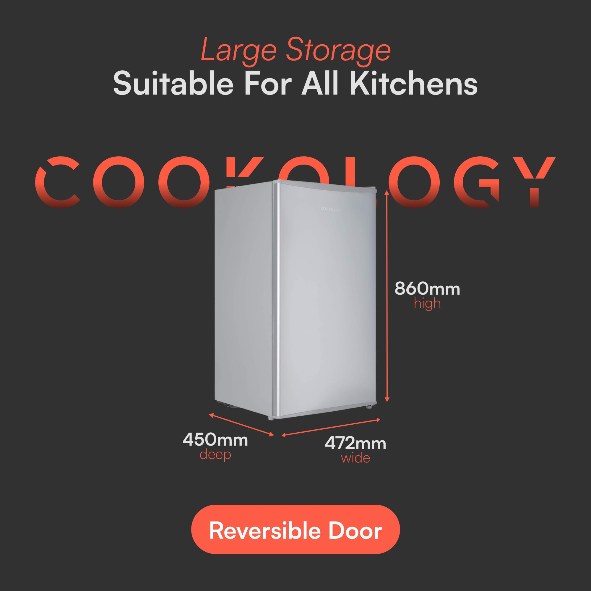 Cookology Frigorífico Bajo Encimera 93 L Plata
