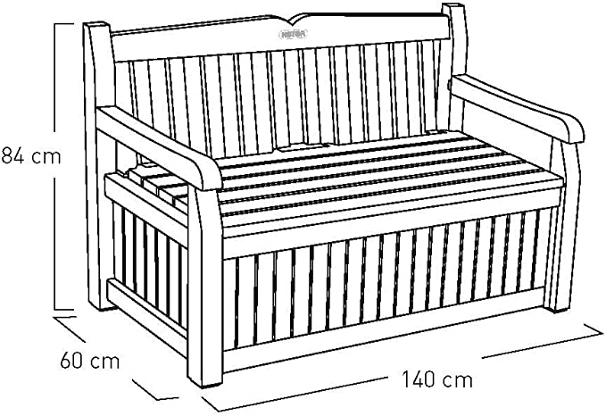 Keter Eden Banco Baúl de Almacenamiento 265 L Beige/Marrón
