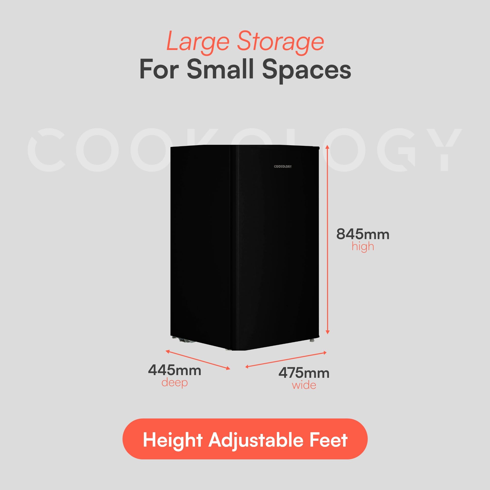 Cookology Congelador Bajo Encimera 60 L Negro
