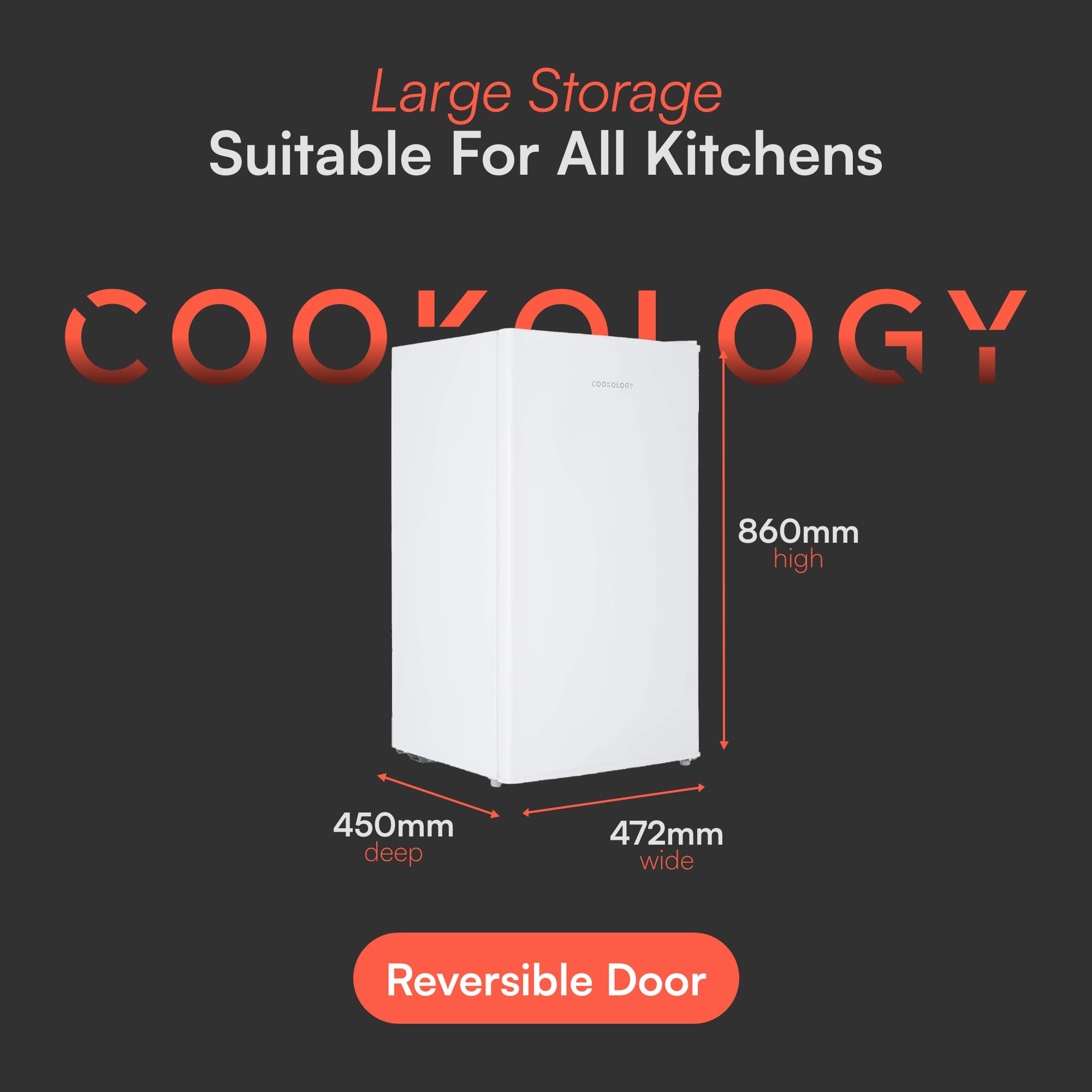 Cookology Frigorífico Bajo Encimera 93 L Blanco