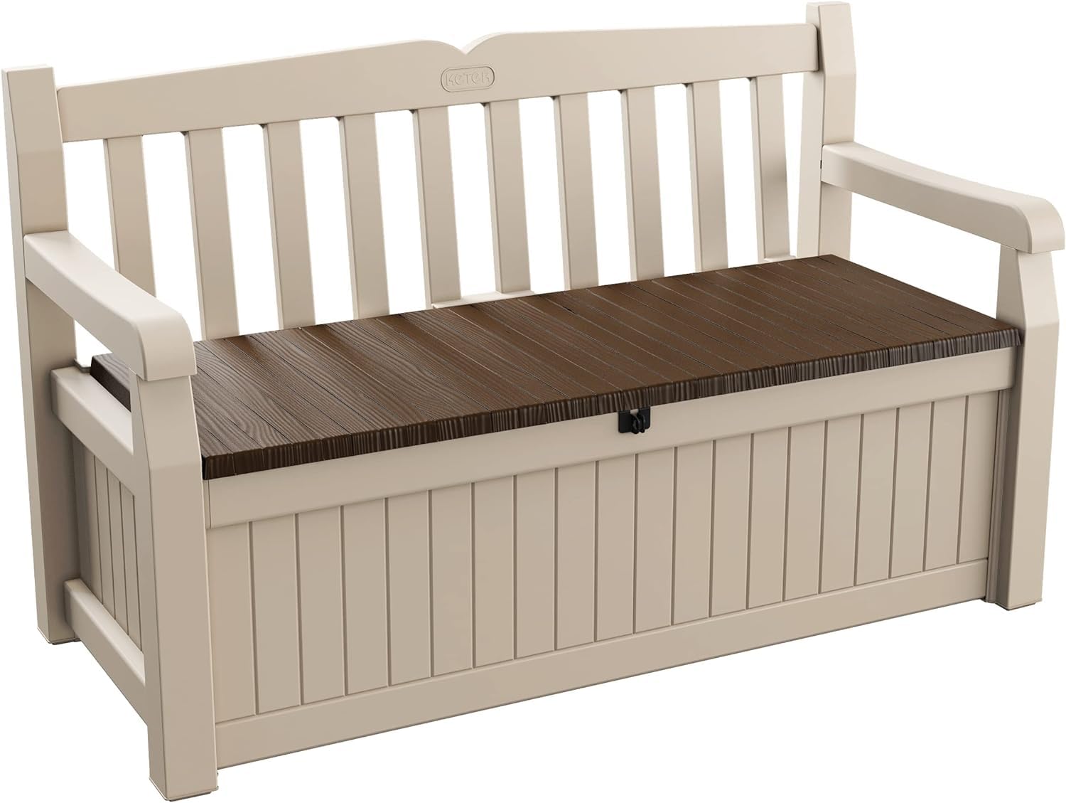 Keter Eden Banco Baúl de Jardín 265 L Efecto Madera Beige/Marrón