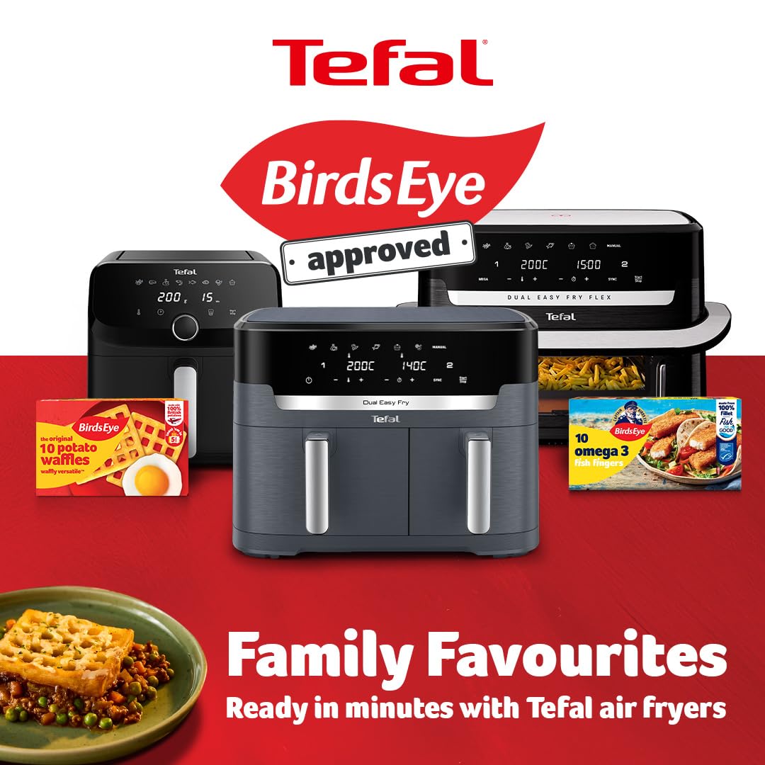 Tefal Easy Fry Dual Zone Freidora de Aire Doble 8,3 L 8 en 1 Asar Hornear