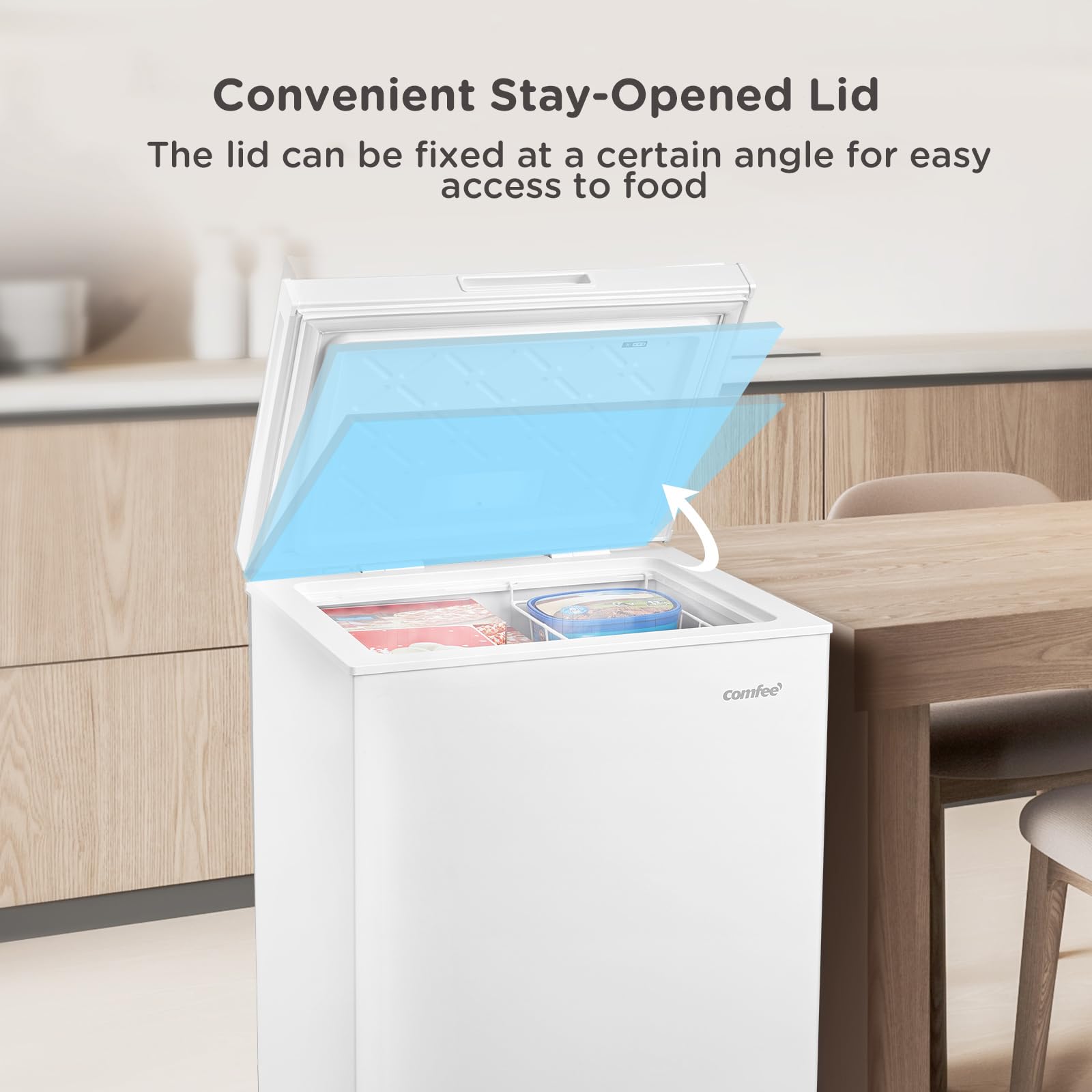 COMFEE' Congelador Horizontal 99 L Convertible Blanco