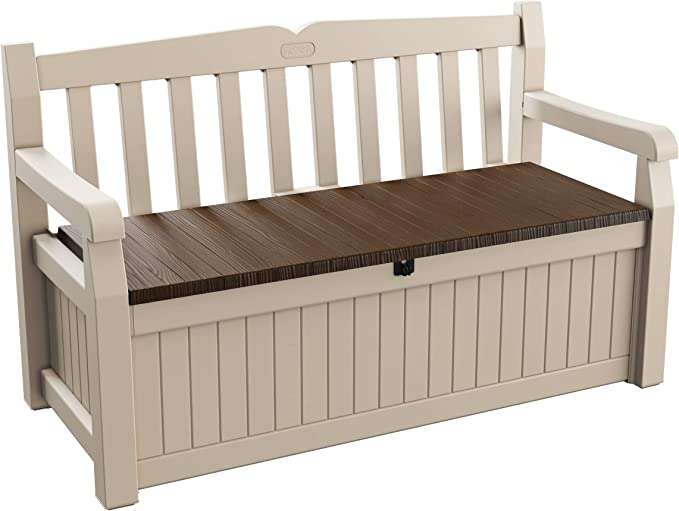 Keter Eden Banco Baúl de Almacenamiento 265 L Beige/Marrón