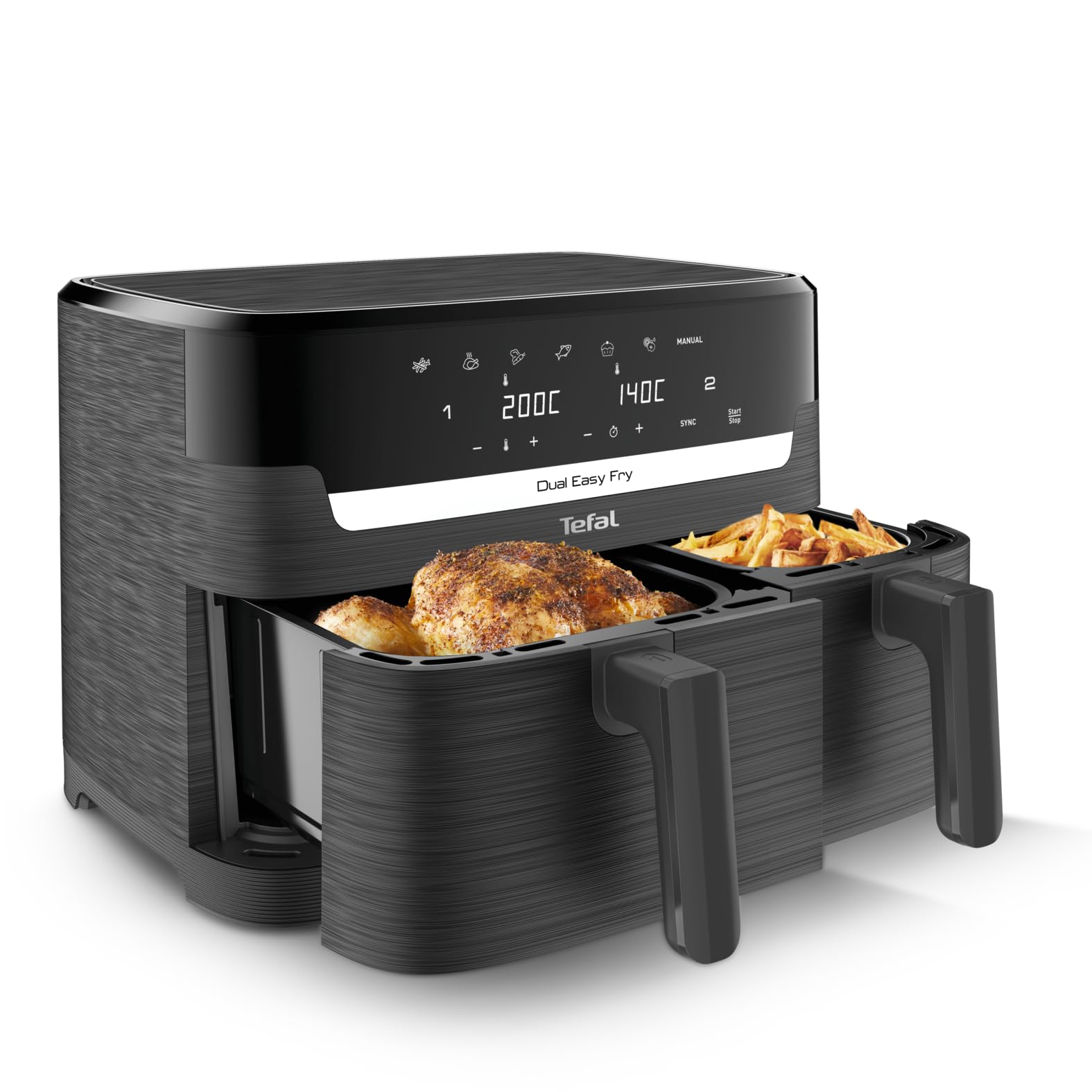 Tefal Easy Fry Dual Zone Freidora de Aire Doble 8,3 L 8 en 1 Asar Hornear