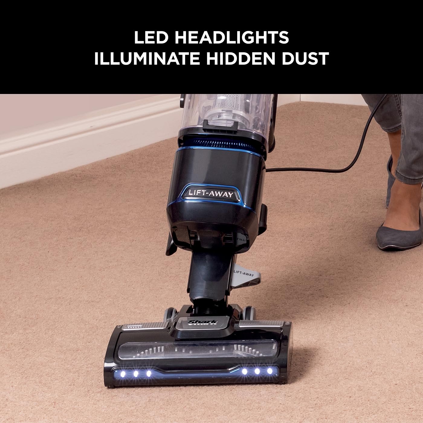Shark Aspirador Vertical con Cable 1,1 L Lift-Away LED Antialérgeno