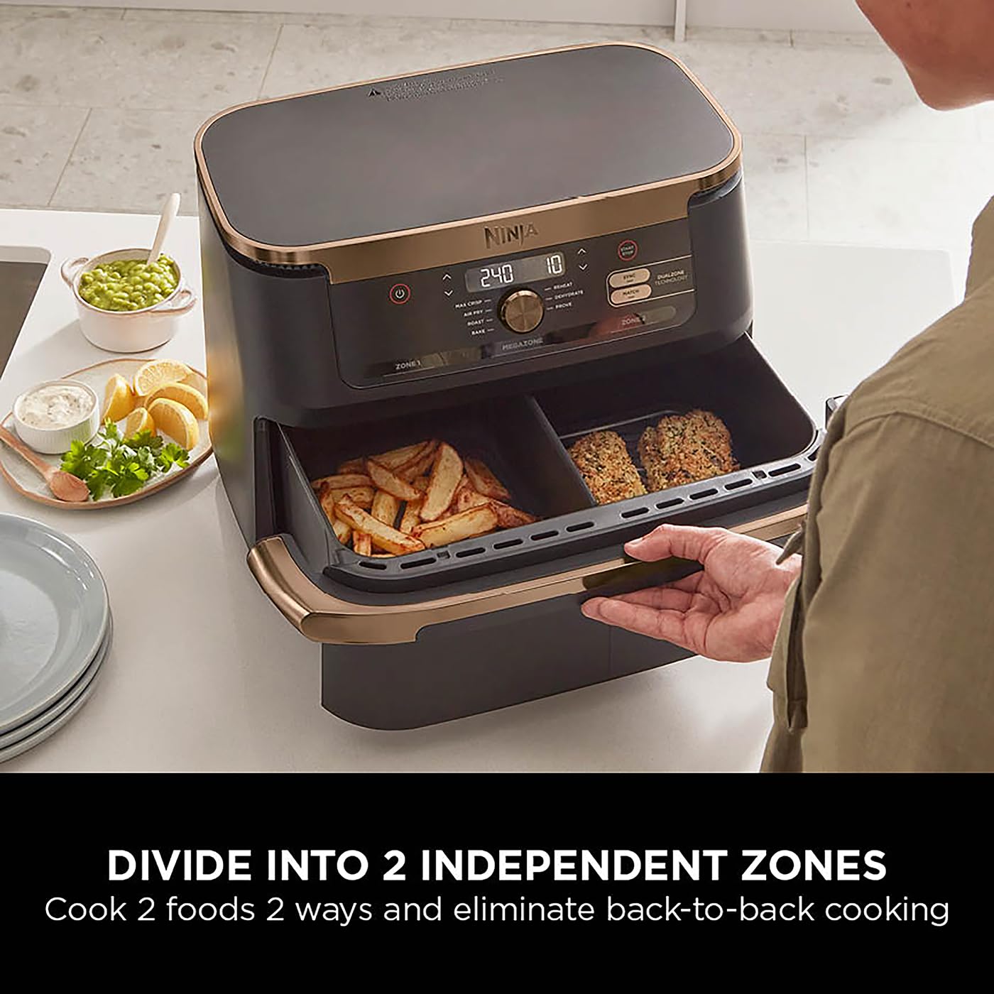 Ninja Foodi FlexDrawer Freidora de Aire Doble 10,4 L 7 en 1