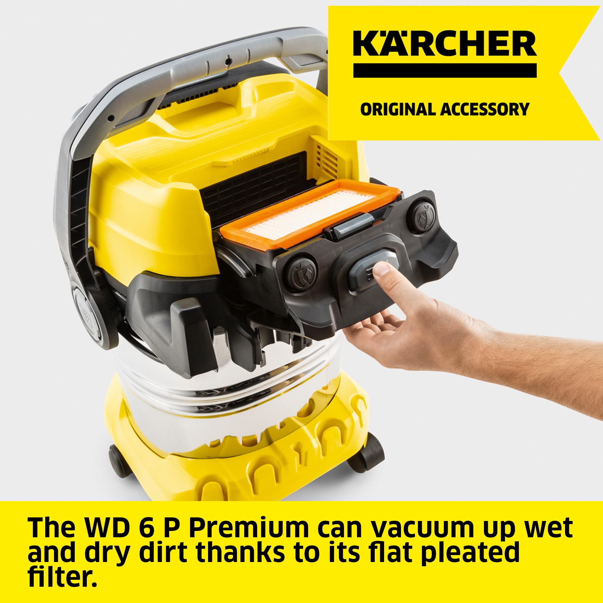 Kärcher WD 6 P Premium Aspirador Seco y Húmedo 1300 W Acero Inoxidable