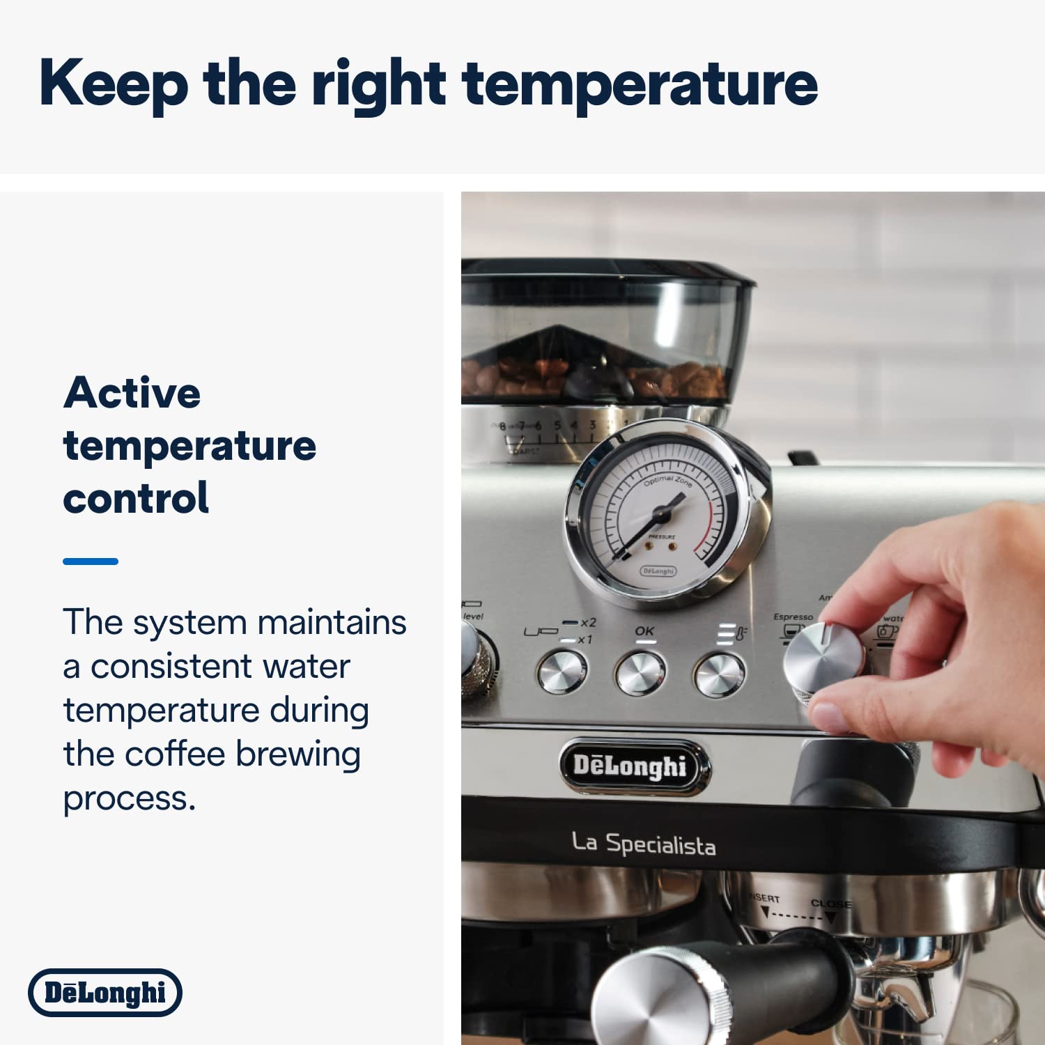 De'Longhi La Specialista Cafetera Espresso Manual de Metal