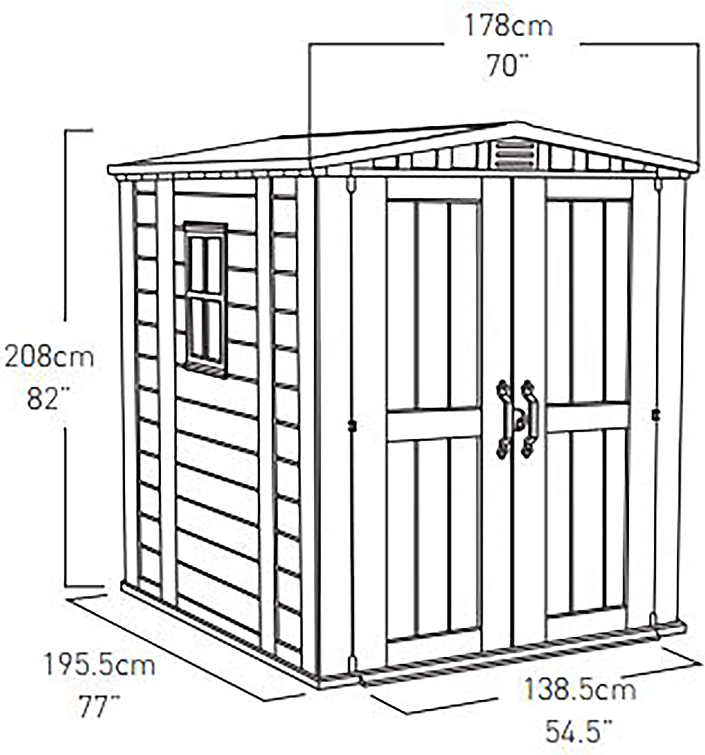 Keter Factor Caseta de Jardín de Plástico Doble Puerta