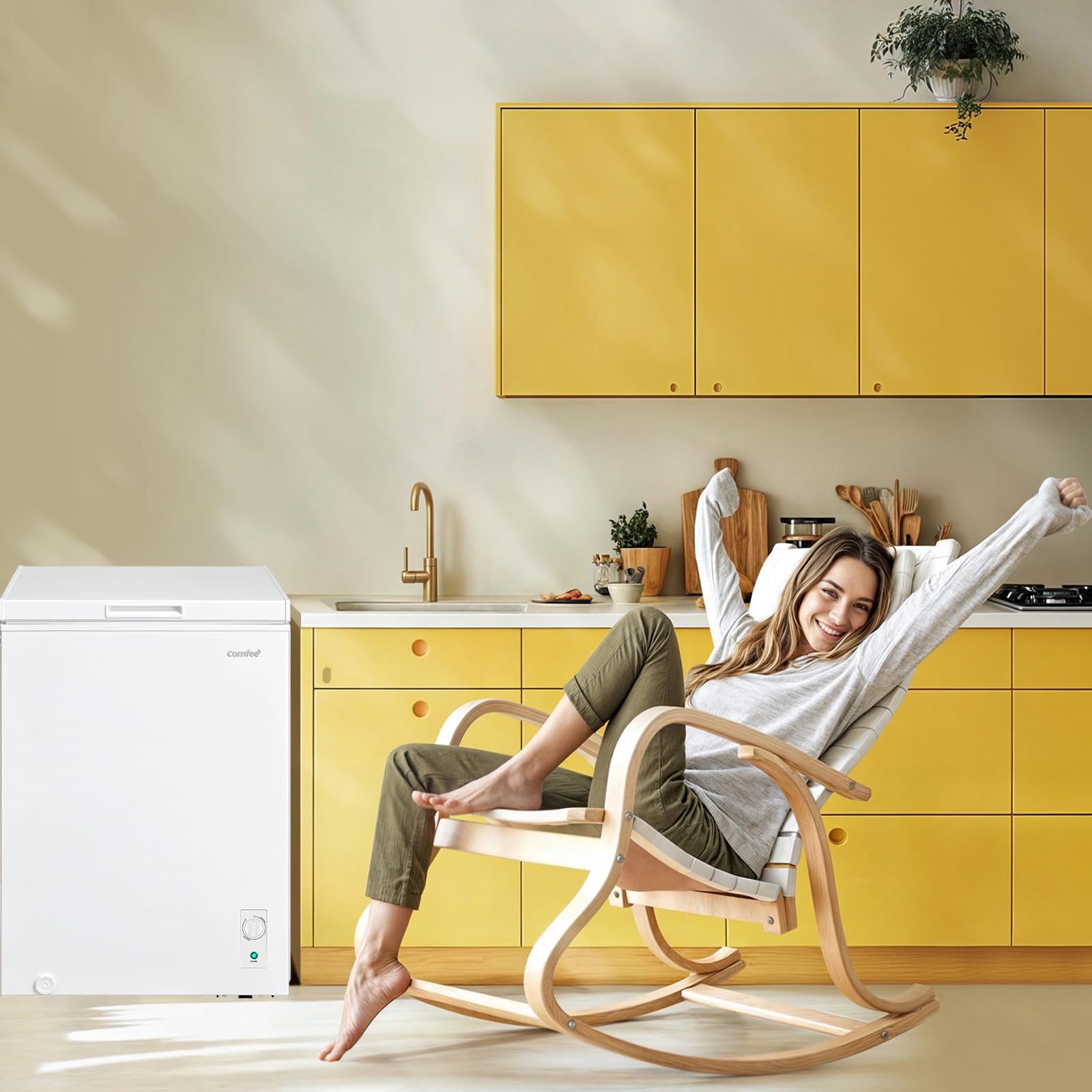 COMFEE' Congelador Horizontal 99 L Convertible Blanco