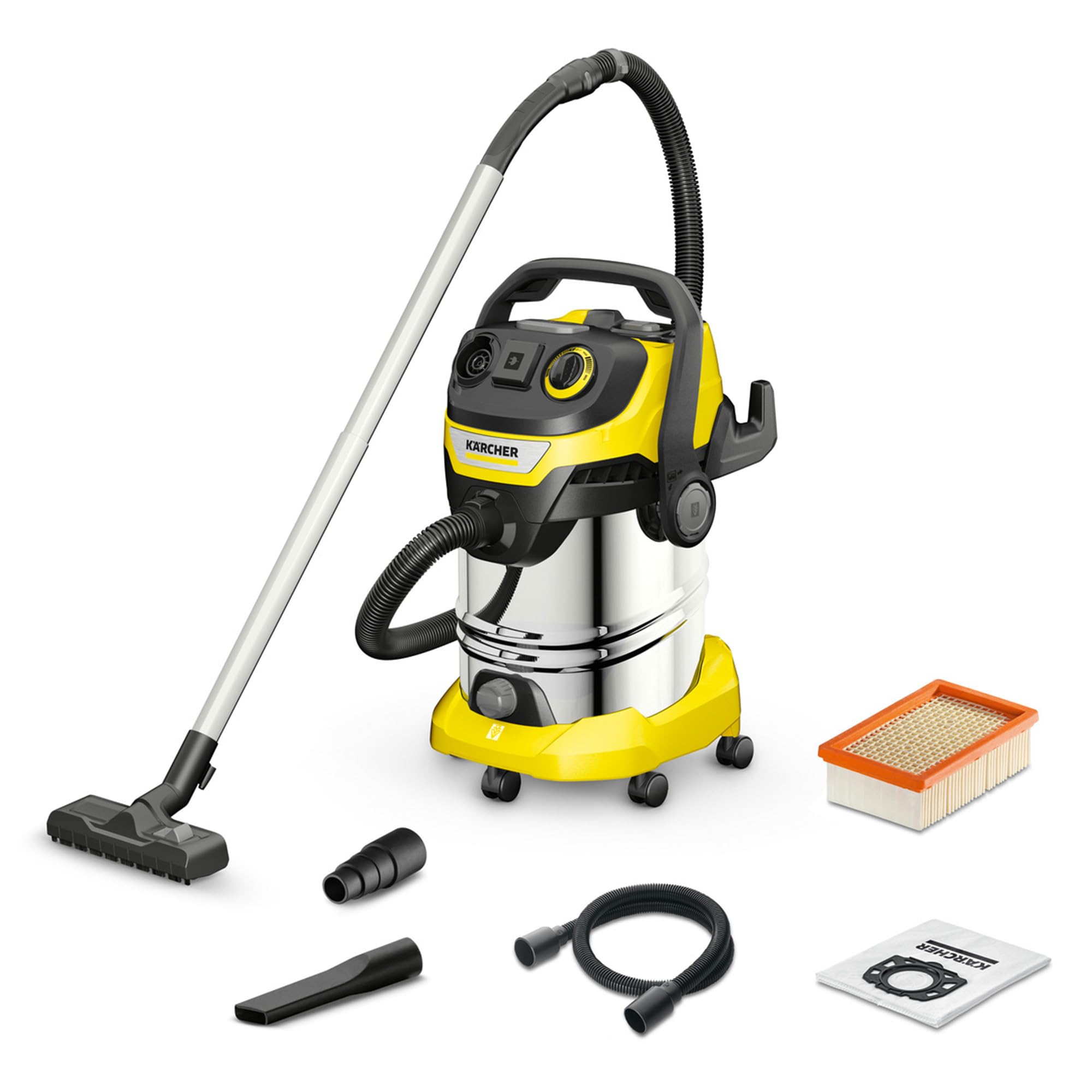 Kärcher WD 6 P Premium Aspirador Seco y Húmedo 1300 W Acero Inoxidable