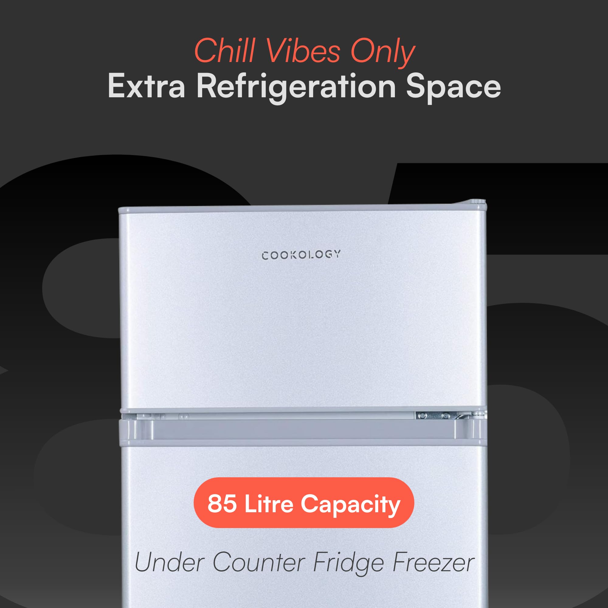 Cookology Frigorífico Combi Bajo Encimera 47 cm Plata