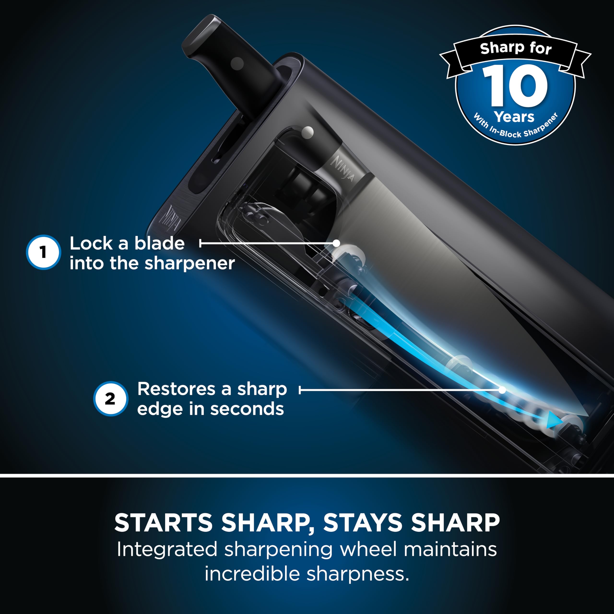 Ninja Foodi StaySharp Bloque de Cuchillos con Afilador 6 Piezas