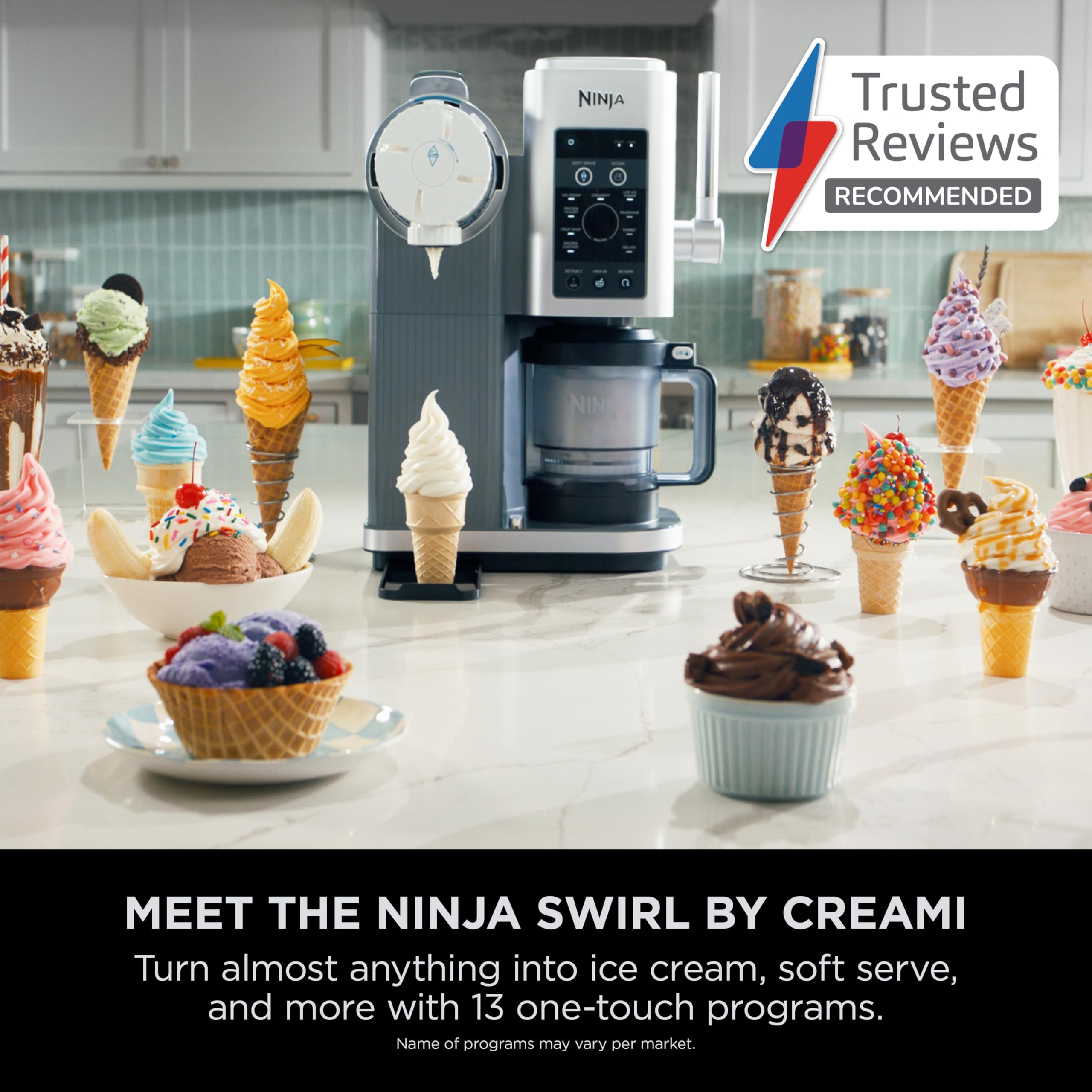 Ninja Swirl by CREAMi Heladera Soft y Helado 13 Funciones 2 Cubetas