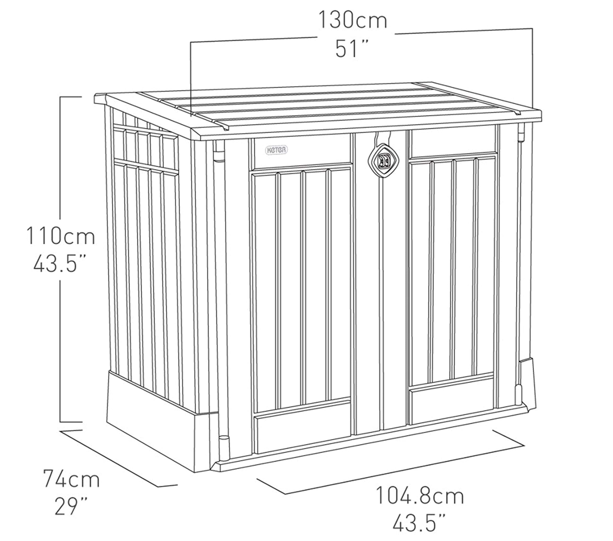 Keter Store-It-Out Midi Caseta de Almacenamiento 130x74x110 cm Negro/Gris