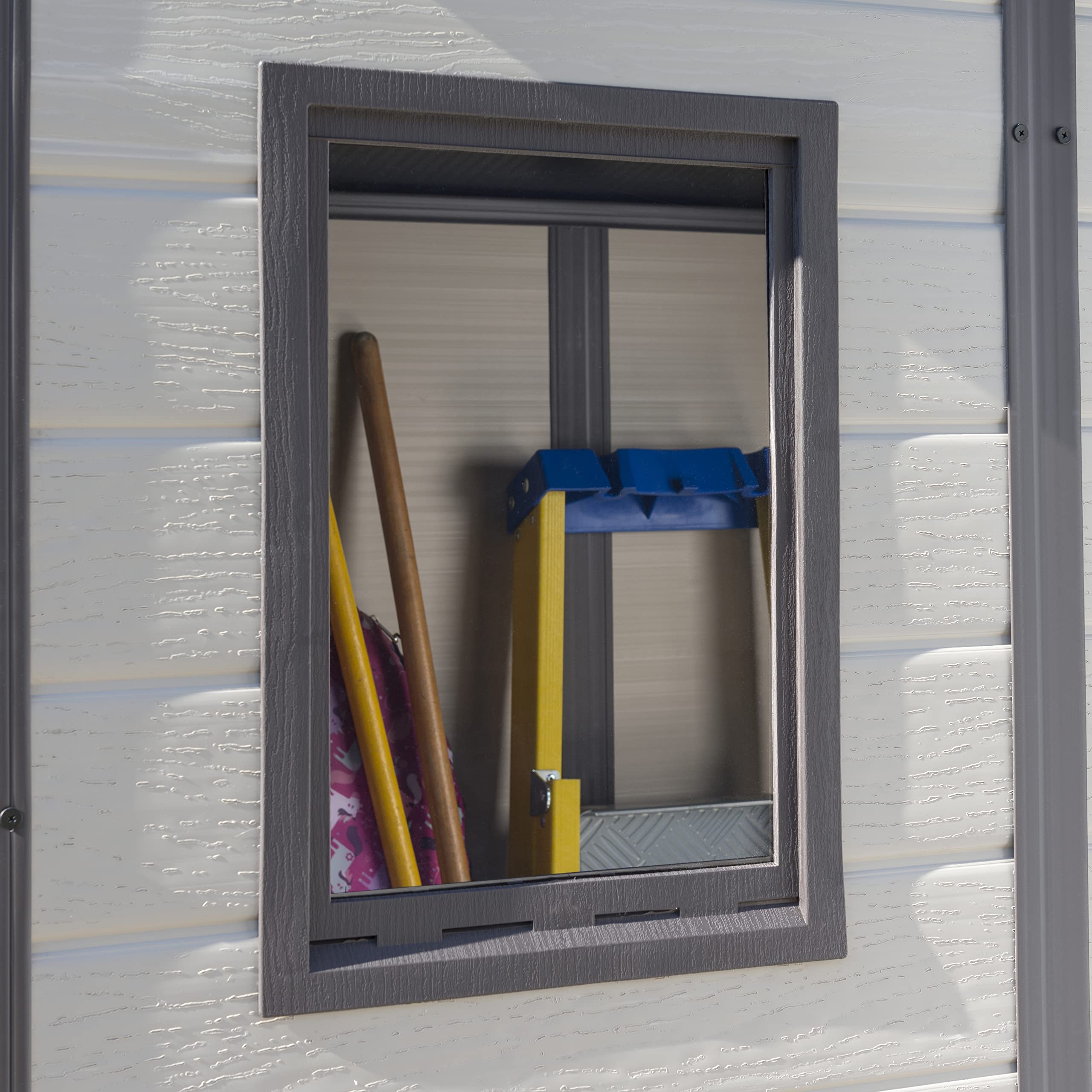 Keter Manor Caseta de Jardín Puerta Simple Efecto Madera Beige