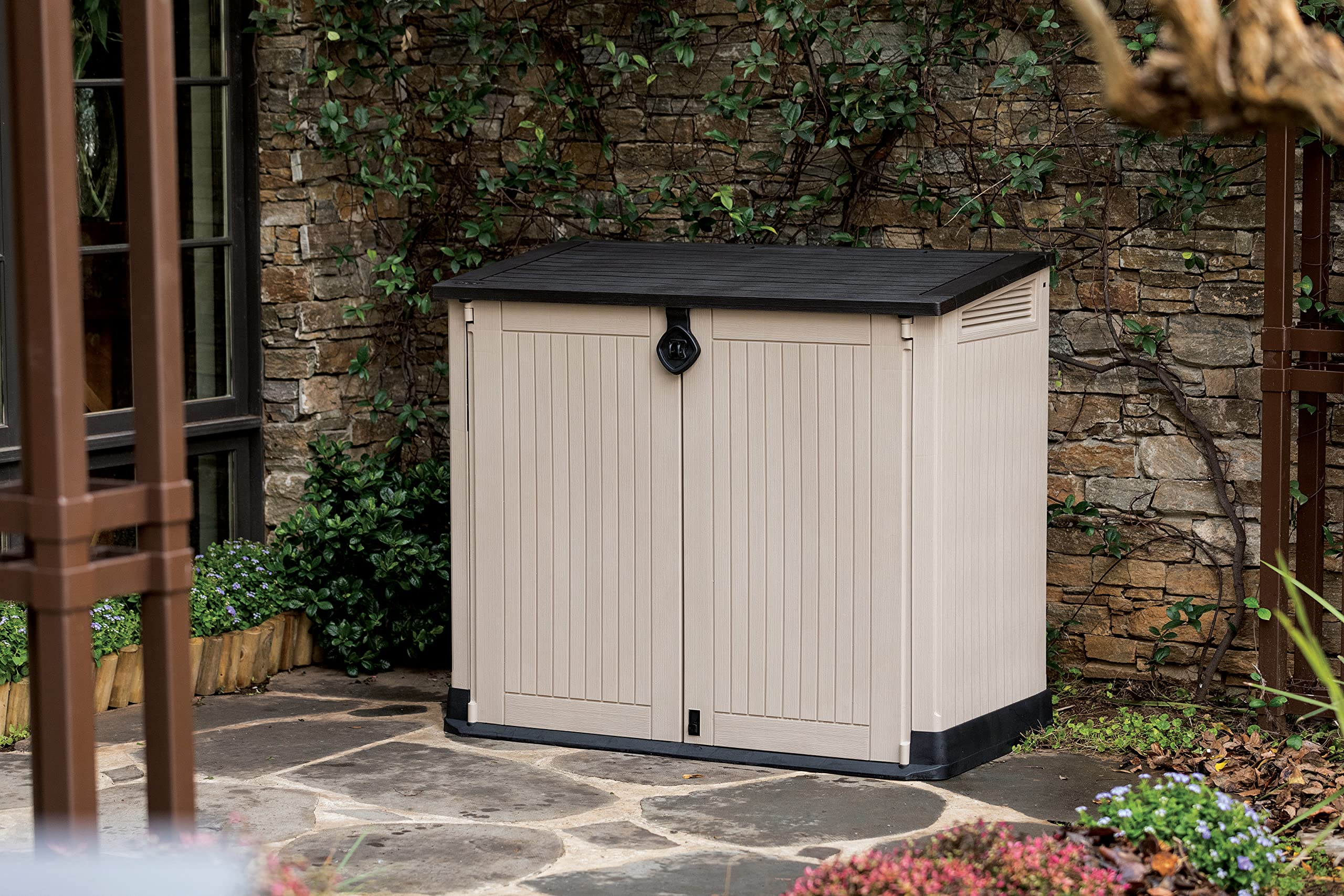 Keter Store-It-Out Midi Caseta de Almacenamiento 130x74x110 cm Beige/Marrón
