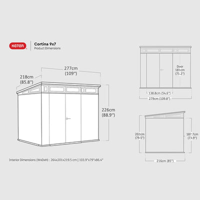 Keter Cortina Caseta de Jardín de Resina Gris