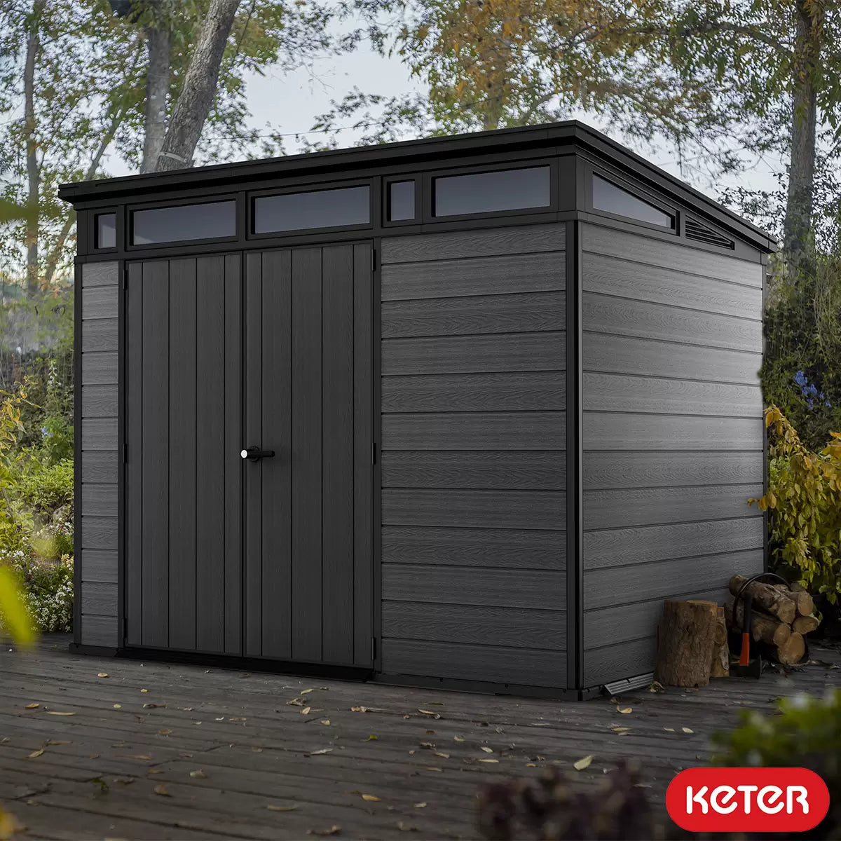 Keter Cortina Caseta de Jardín de Resina Gris