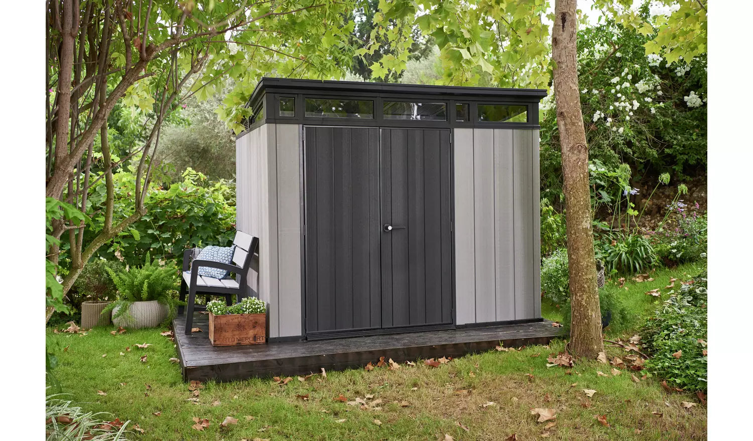 Keter Artisan Caseta de Jardín de Plástico Doble Puerta
