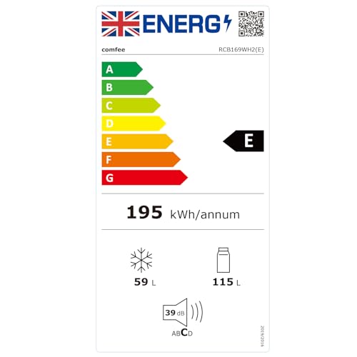 COMFEE' Frigorífico Combi 174 L Low Frost LED Puerta Reversible Blanco