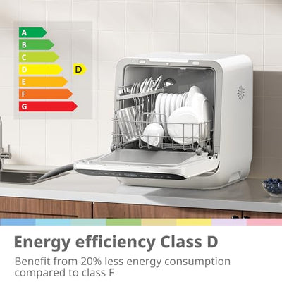 COMFEE' Lavavajillas de Sobremesa 7+3 Programas Depósito 6 L Sin Instalación