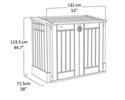 Keter Store-It-Out Midi Caseta de Almacenamiento 130x74x110 cm Beige/Marrón
