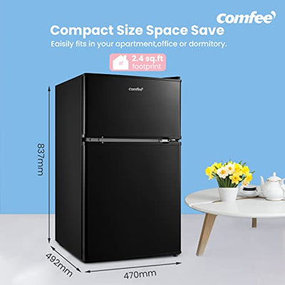 COMFEE' Frigorífico Combi Bajo Encimera 87 L Doble Puerta