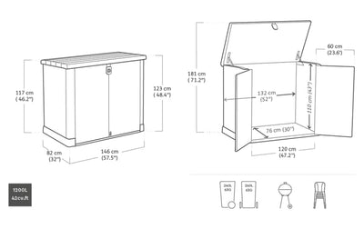Keter Store-It-Out Pro Caseta de Almacenamiento Resistente al Clima Gris