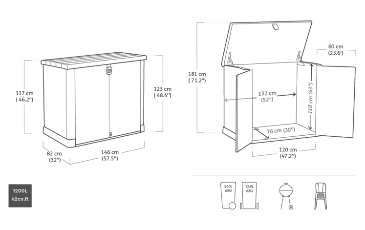 Keter Store-It-Out Pro Caseta de Almacenamiento Resistente al Clima Gris
