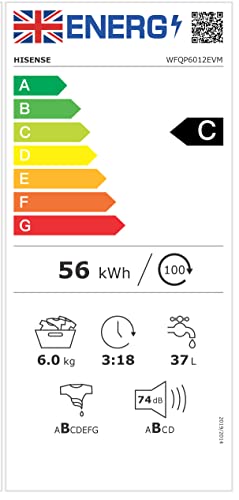 Lavadora de Carga Frontal 6 kg Inverter 15 Programas 1200 rpm Blanco Clase C