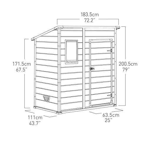 Keter Manor Caseta de Jardín Puerta Simple Efecto Madera Beige