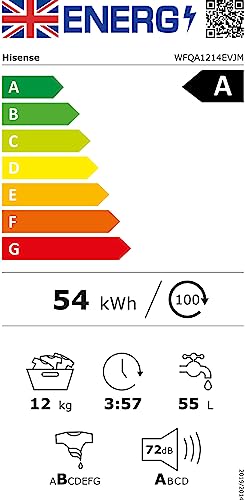 Lavadora de Carga Frontal 12 kg Inverter 15 Programas 1400 rpm Blanco Clase A