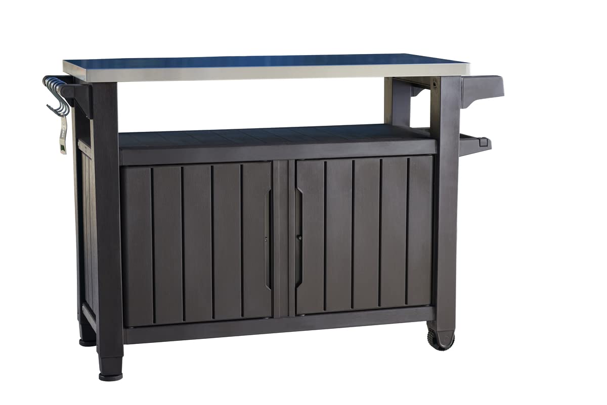 Keter Unity XL Mesa Auxiliar para Barbacoa 134x51,7x89,6 cm Gris