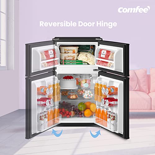 COMFEE' Frigorífico Combi Bajo Encimera 87 L Doble Puerta