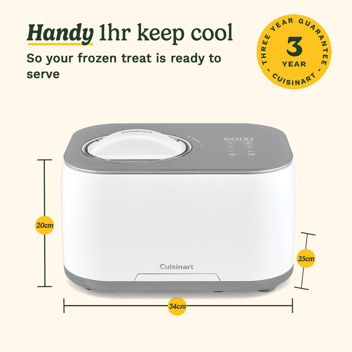 Cuisinart FreezeEase Heladera y Gelatera Autorrefrigerante