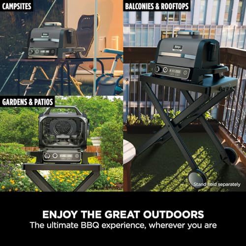 Ninja Woodfire Barbacoa Eléctrica y Ahumador 7 en 1 Exterior