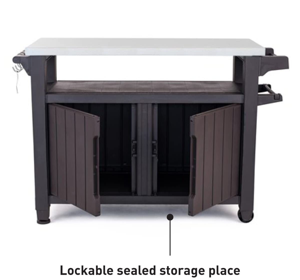 Keter Unity XL Mesa Auxiliar para Barbacoa 134x51,7x89,6 cm Gris