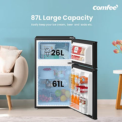 COMFEE' Frigorífico Combi Bajo Encimera 87 L Doble Puerta