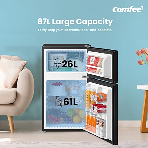 COMFEE' Frigorífico Combi Bajo Encimera 87 L Doble Puerta