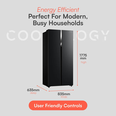 Cookology Frigorífico Americano Side-by-Side 177,5 cm Negro
