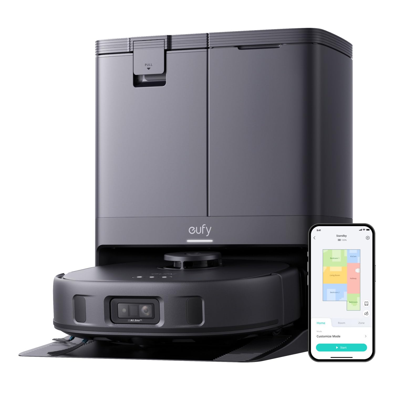 eufy X10 Pro Omni Robot Aspirador y Fregona 8000Pa Estación Todo en Uno Negro